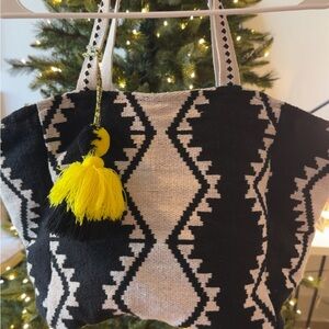 SALE! Black & Cream Geometric Tote Bag